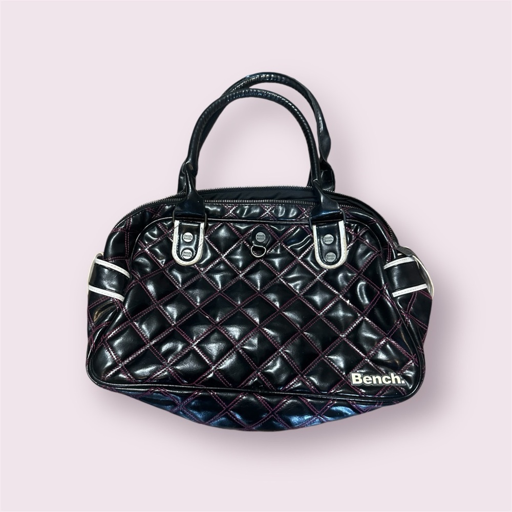 Quilted Black Bench Bag 🖤💗